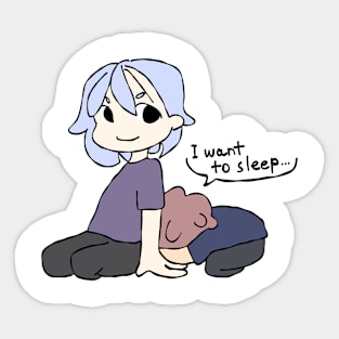 Anime girl want to sleep! Sticker